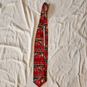 Nicoletta Christmas Silk Necktie • 100% Silk Holiday Stockings Print